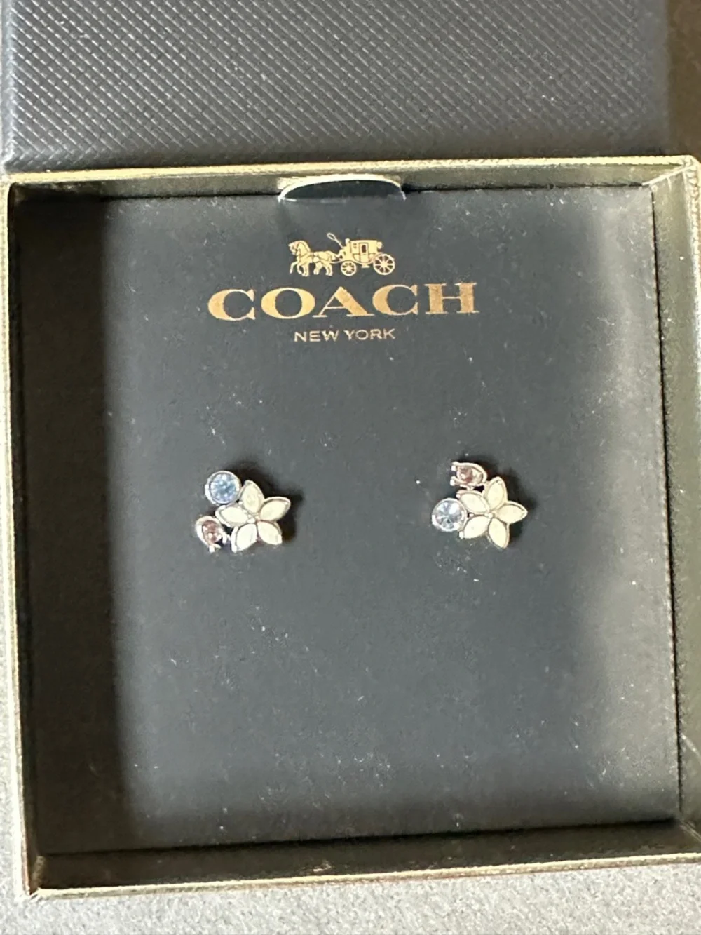 NIB Coach Women’s Wild Flower Floral Stud Earrings C9464 - NEW NWT - Picture 2 of 5